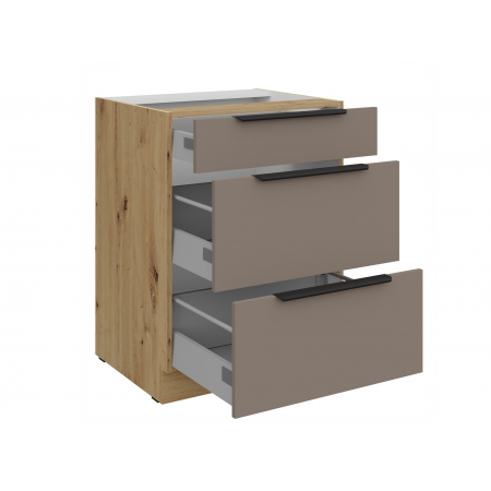 Szafka z szufladami 60 cm premium box AURO 60 D 3S BB TA/AR